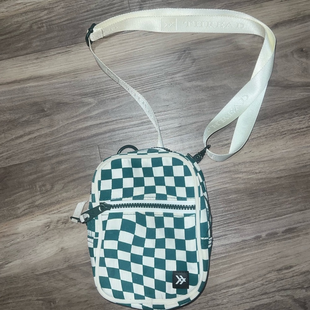 Threads Checkered Crossbody Bag with Adjustable Strap